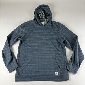 Linksoul Striped Hoodie Pullover Men Small Blue White Cotton Blend Golf